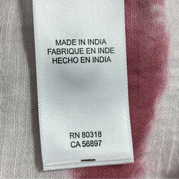 Lucky Brand Women's NWT White Modal Tie Dye Peasant BOHO Tunic Blouse S/C54 - Picture 8 of 9